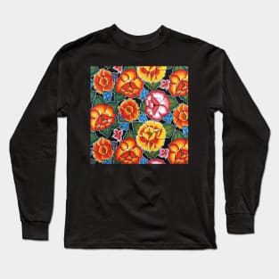 Mexican oilcloth oaxaca flowers Long Sleeve T-Shirt